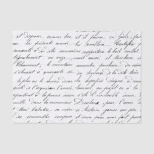 Papier Mousseline Script français vintage