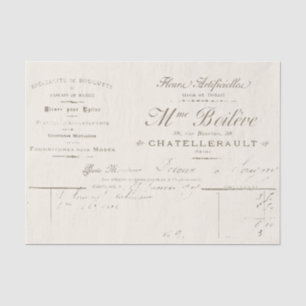Papier Mousseline Script vintage de facture de fleuriste Ephemera