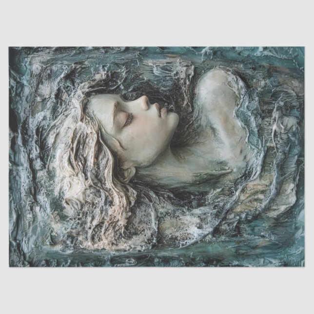 Papier Mousseline Sculpture du profil d'une femme Découpage (Recto)