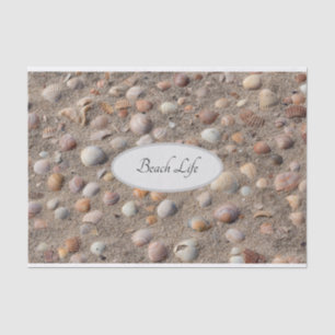 Papier Mousseline Sea shells at the summer beach photo