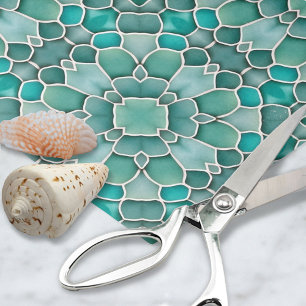 Papier Mousseline Seaglass Mosaic Motif Ocean Thème Artisanat Projet