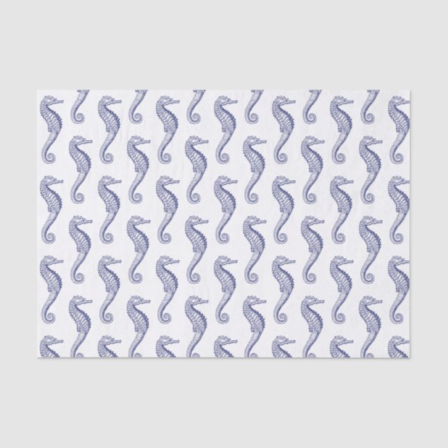 Papier Mousseline Seahorse Beach Thème - Bleu (Recto)