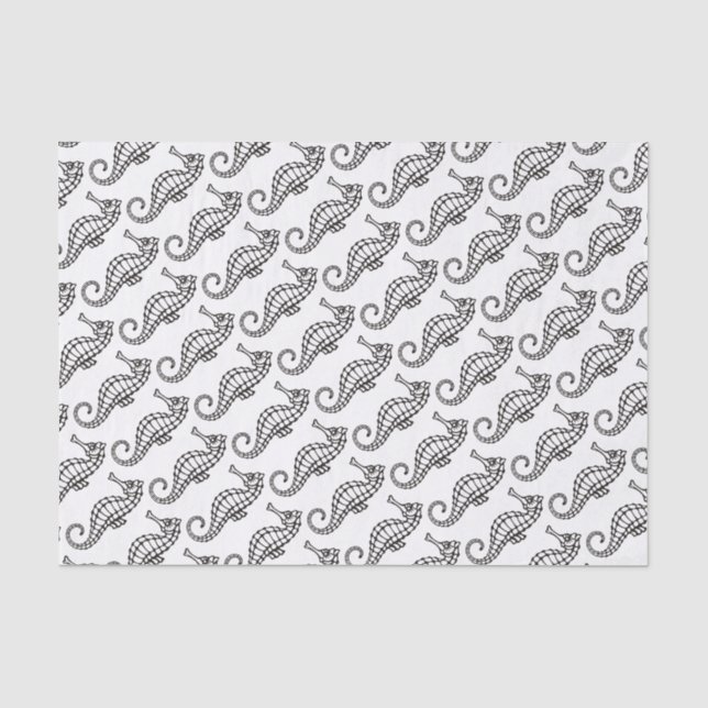 Papier Mousseline Seahorse Black (Recto)