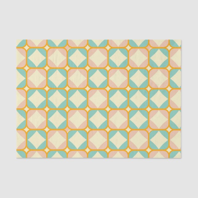 Papier Mousseline Seamless retro pattern with rounded squares (Recto)
