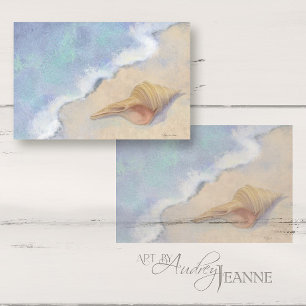 Papier Mousseline Seashell Beach Vague de mer Sable bleu blanc Décou