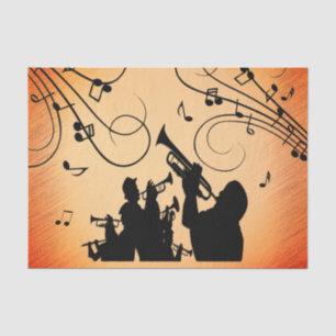 Papier Mousseline Section Trumpet Jazz Musique Orange Rust
