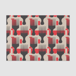 Papier Mousseline Sélection rouge d'Afro de peigne de cheveux noirs