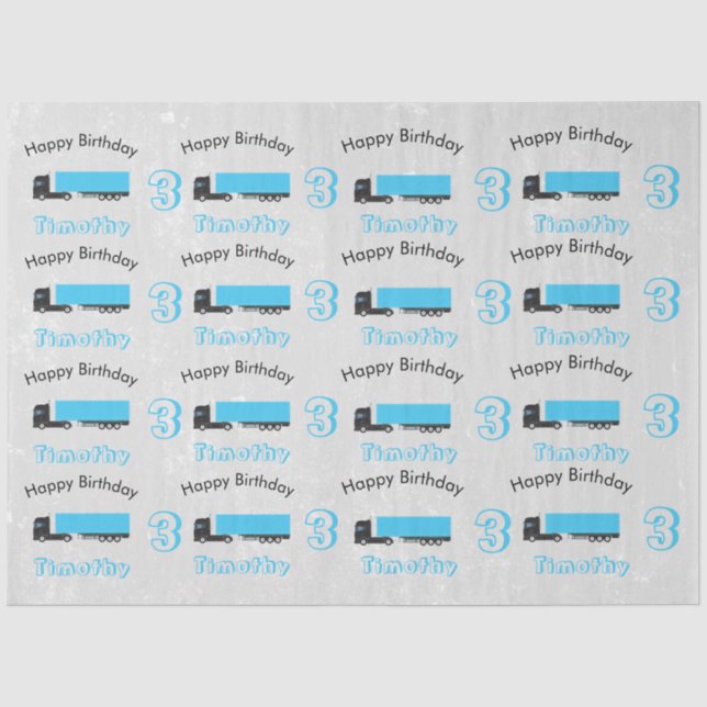 Papier Mousseline Semi-remorque Camion Transport Camions Anniversair (Recto)