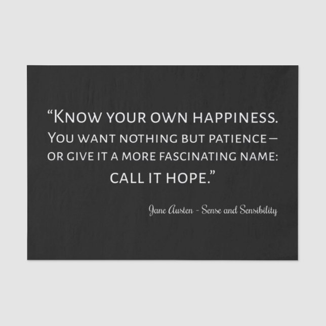 Papier Mousseline Sense And Sensibility Quote I (Recto)