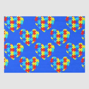 Papier Mousseline Sensibilisation sur l'autisme Puzzle Coeur de pièc