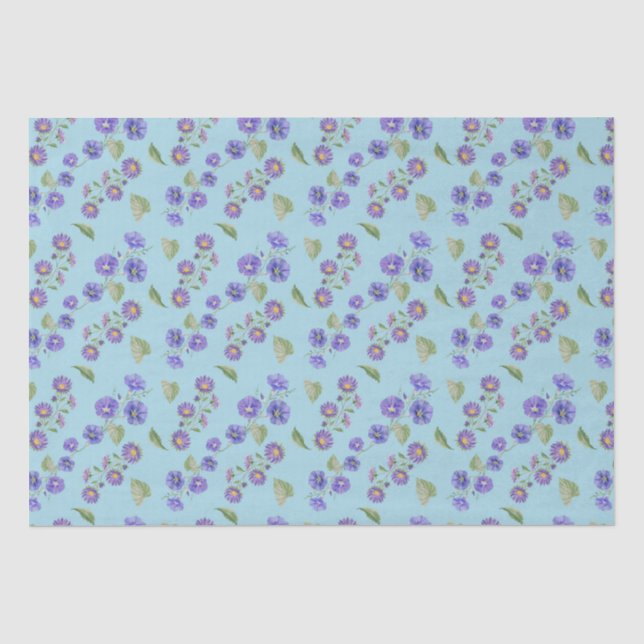Papier Mousseline Septembre Mois de naissance Fleurs Aster Matin glo (Recto)