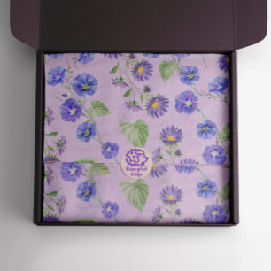 Papier Mousseline Septembre Mois de naissance Fleurs Aster Matin glo
