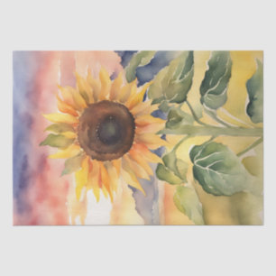 Papier Mousseline Sérénade de tournesol en aquarelle