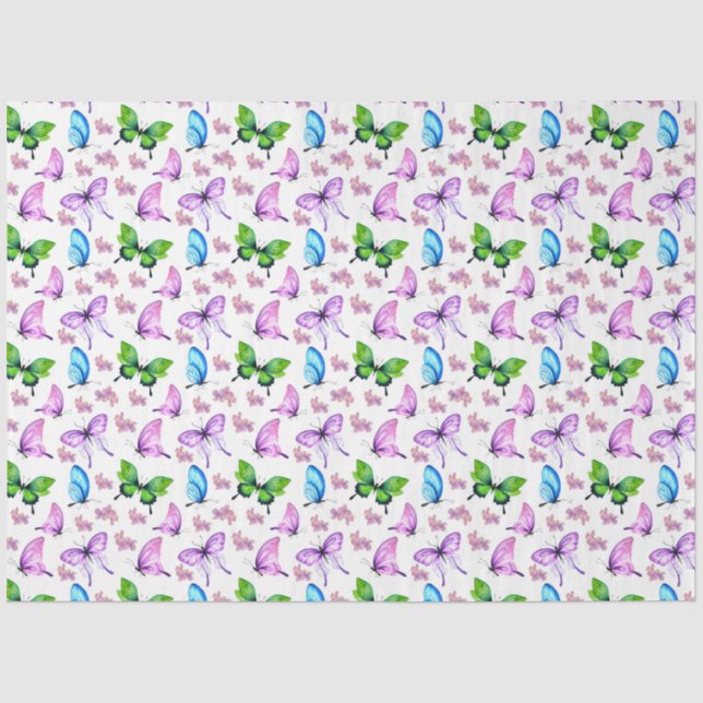 Papier Mousseline Série Aquarelle Hortensia Design 5 (Recto)