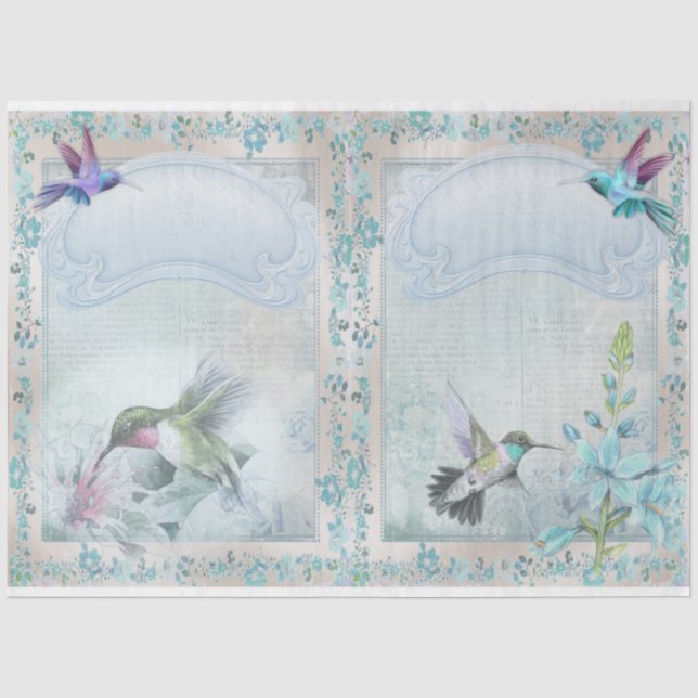 Papier Mousseline Série Colibris Design 5 (Recto)