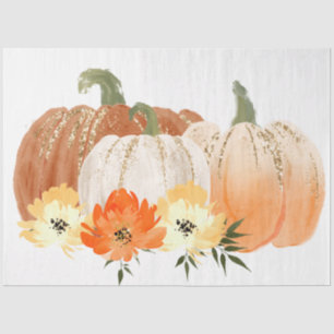 Papier Mousseline Série de citrouilles pailletées aquarelle Design 2