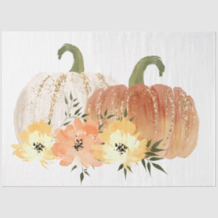 Papier Mousseline Série de citrouilles pailletées aquarelle Design 2