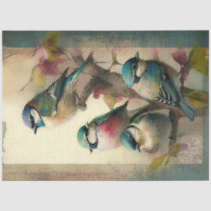 Papier Mousseline Série de conception d'éphémères d'oiseaux et de fl