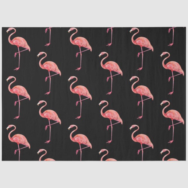 Papier Mousseline Série d'oiseaux tropicaux : Flamant rose Design 3 (Recto)