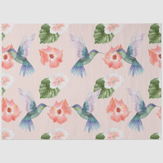Papier Mousseline Série d'oiseaux tropicaux : Hummingbird Design 4 (Recto)