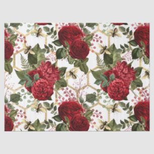 Papier Mousseline Série Red Rose Bee Design 48