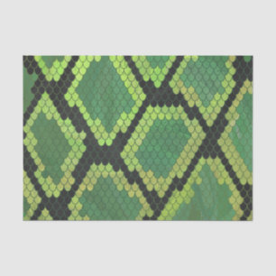Papier Mousseline Serpent noir et vert