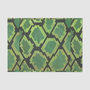 Papier Mousseline Serpent noir et vert
