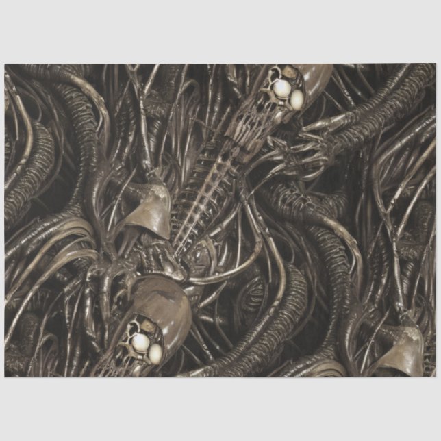 Papier Mousseline Serpents de colonne vertébrale Alien brute (Recto)