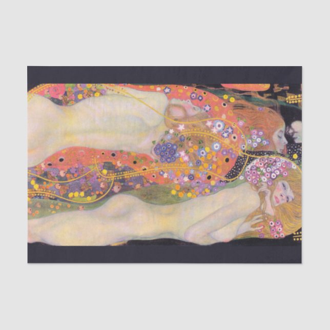 Papier Mousseline Serpents d'eau, Gustav Klimt (Recto)