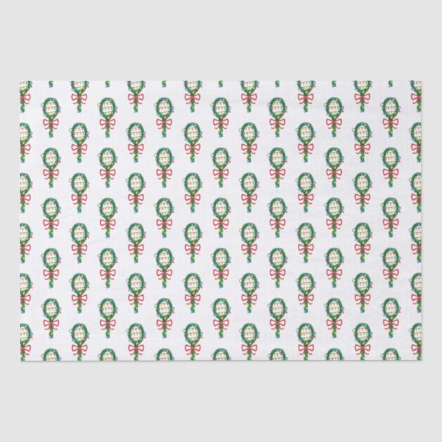 Papier Mousseline Servir Cette Raquette De Tennis De Noël (Recto)