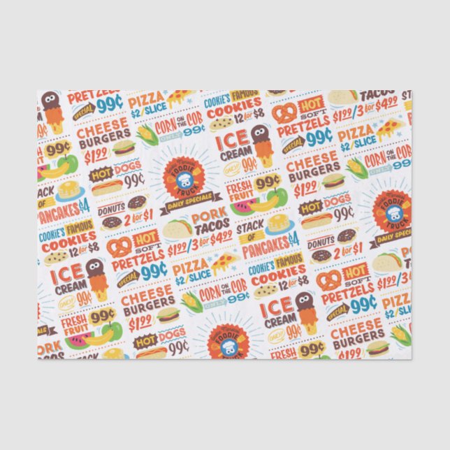 Papier Mousseline Sesame Street Cookie Monster Foodie Camion (Recto)