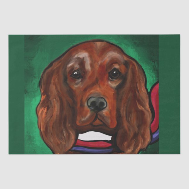 Papier Mousseline Setter rouge irlandais (Recto)