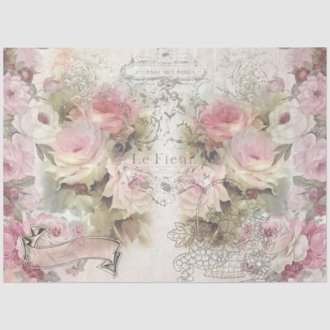 Papier Mousseline Shabby Chic Collage Series Design 1 (Recto)
