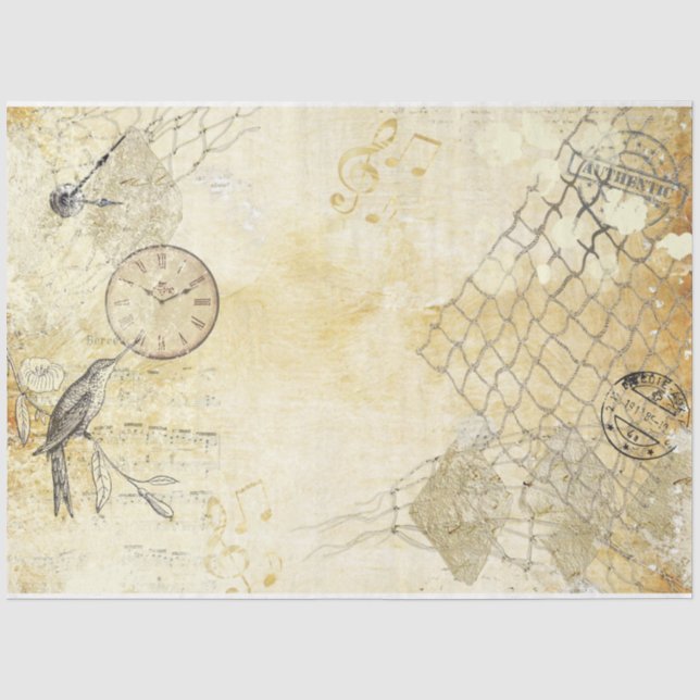 Papier Mousseline Shabby Chic Cream Series Design 2 (Recto)