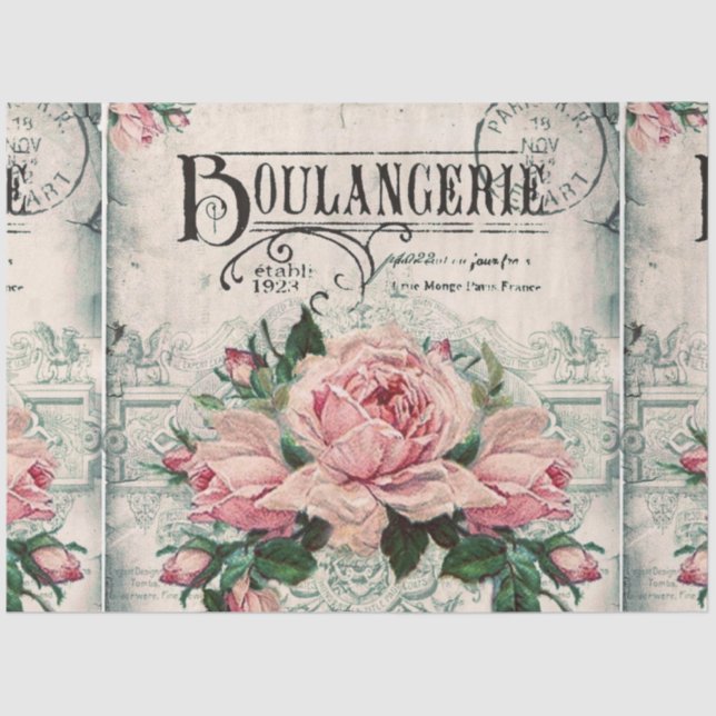 Papier Mousseline shabby chic, découpage, victorien, français chic,  (Recto)