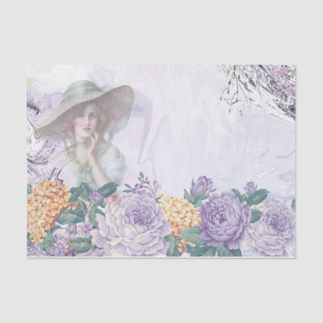 Papier Mousseline Shabby Chic Lilac Series Design 2 (Recto)
