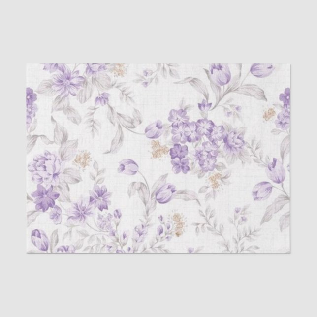 Papier Mousseline Shabby Chic Lilac Series Design 3 (Recto)