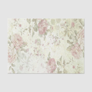 Papier Mousseline Shabby Chic Rose Floral