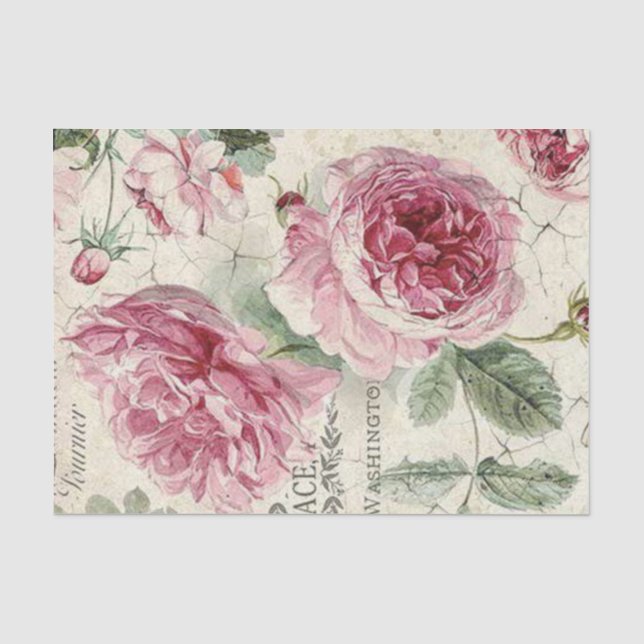 Papier Mousseline Shabby Chic Rose Series Design 13 (Recto)