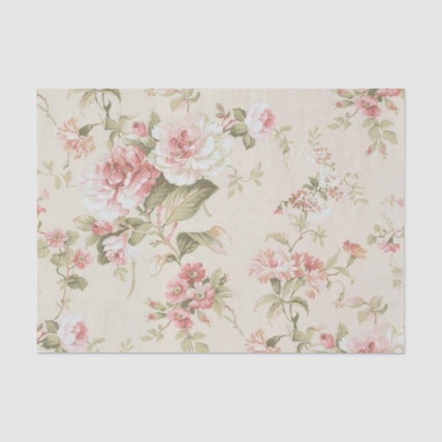 Papier Mousseline Shabby Chic Rose Series Design 17 (Recto)