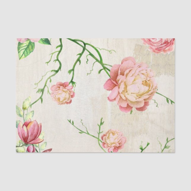 Papier Mousseline Shabby Chic Rose Series Design 2 (Recto)