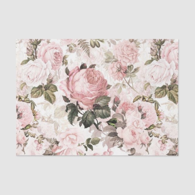 Papier Mousseline Shabby Chic Rose Series Design 9 (Recto)