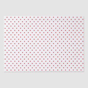 Papier Mousseline Shabby Chic Simple Red Hearts Motif sur Blanc