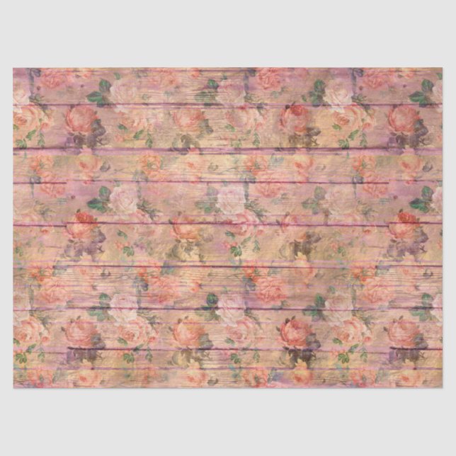 Papier Mousseline Shabby Chic Wood Series Design 16 (Recto)