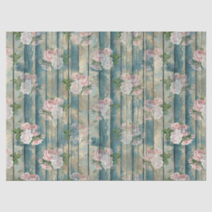 Papier Mousseline Shabby Floral Aqua Series Design 6