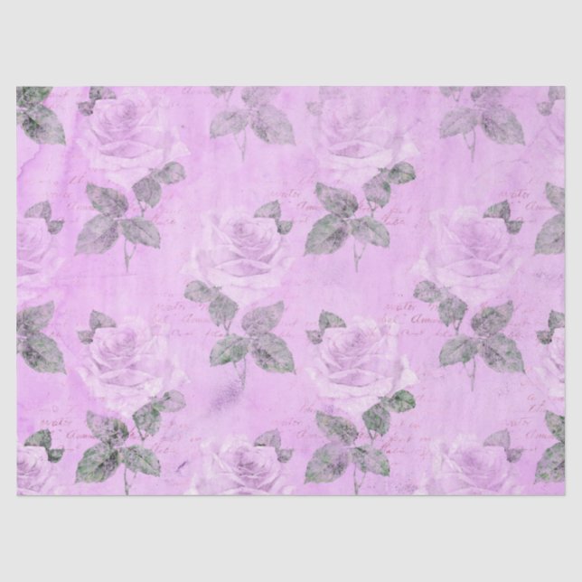 Papier Mousseline Shabby Floral Purple Series Design 5 (Recto)