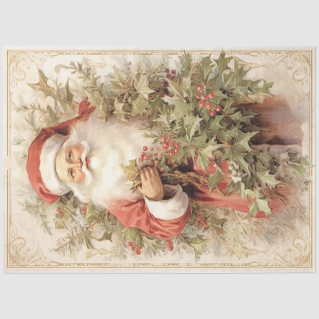 Papier Mousseline Shabby Père Noël (Recto)