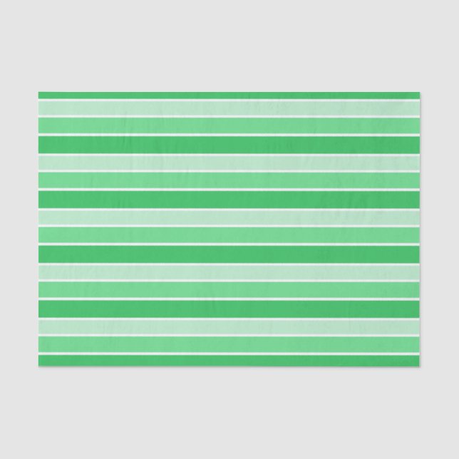 Papier Mousseline Shades of Green Horizontal Stripes (Recto)