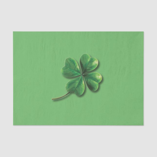 Papier Mousseline Shamrock irlandais vert moderne (Recto)