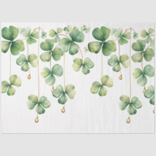 Papier Mousseline Shamrocks avec perles d'or